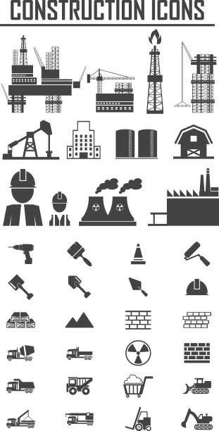 建筑图标集。插图EPS10图片下载