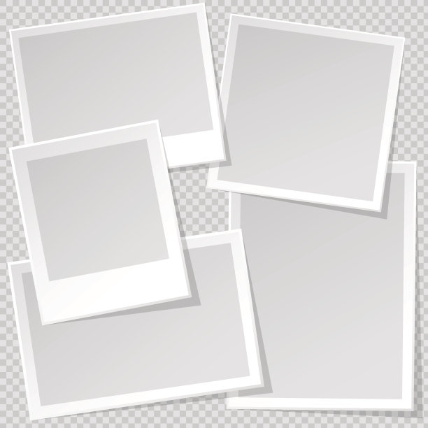 带有清晰透明阴影的相框模板。图片下载