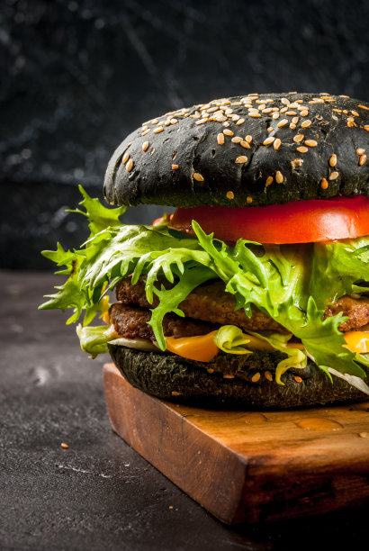 新鲜的自制汉堡图片下载