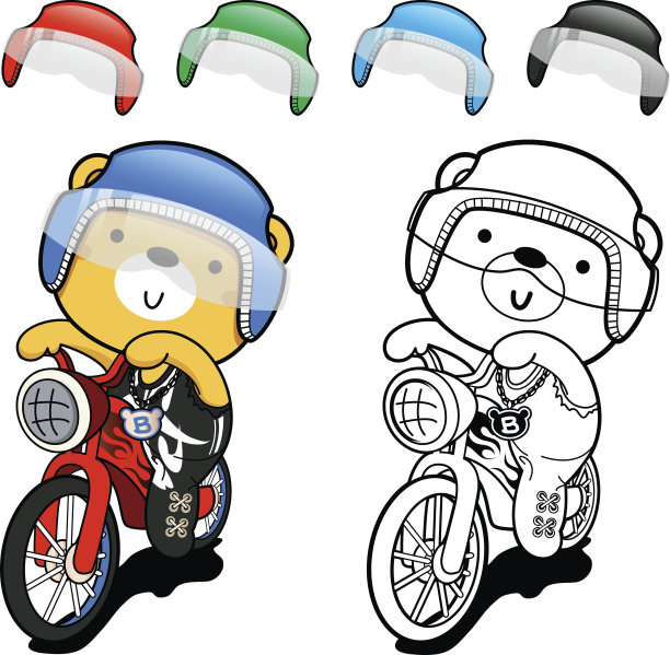 小熊在自行车上摆可爱的姿势图片下载