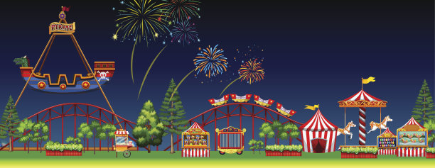 游乐园场景夜图片下载