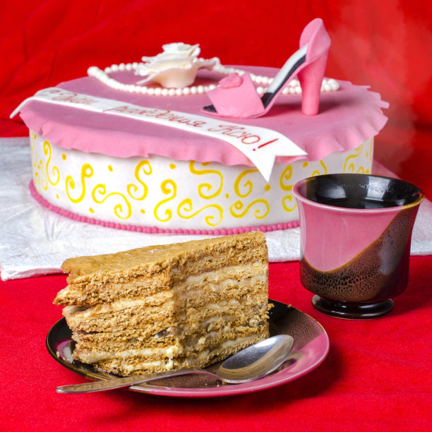 切片美味蜂蜜蛋糕图片下载