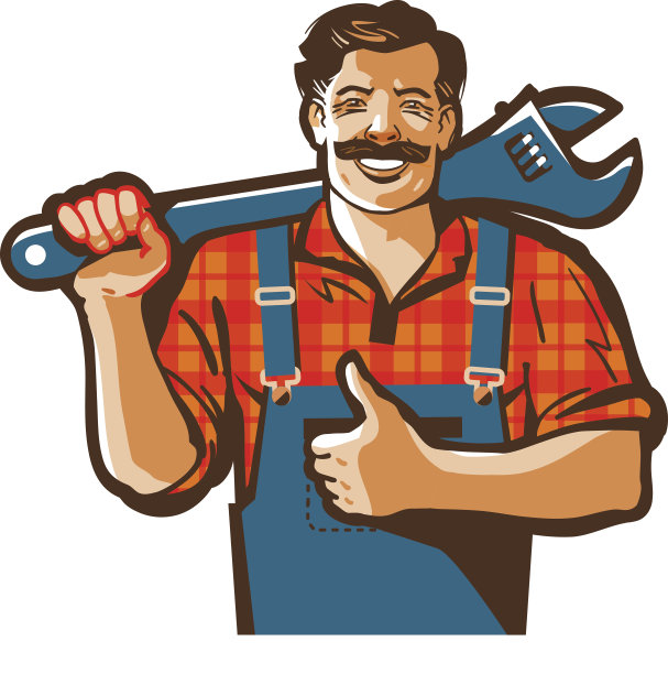 管道服务矢量标志。水管工或修理图标图片下载