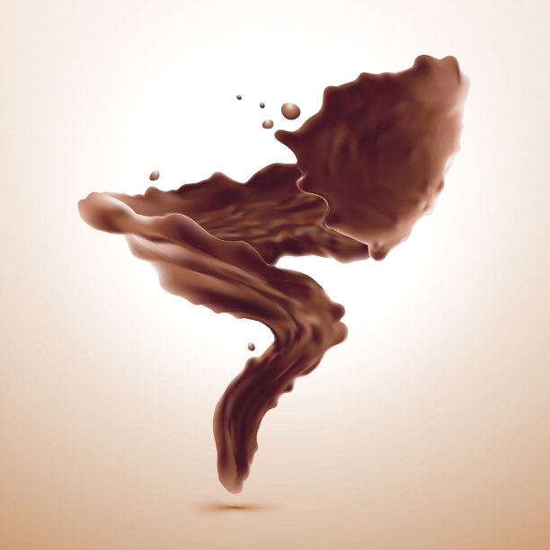 撒上褐色的热咖啡或巧克力素材图片