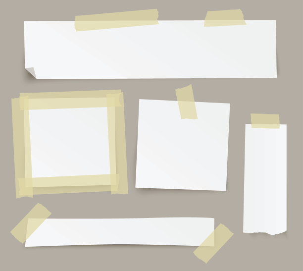 矢量空白纸背景用胶带固定。图片下载