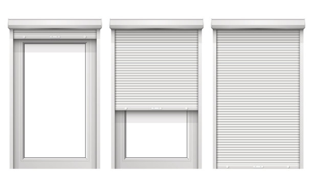 带卷百叶窗的矢量窗集图片下载