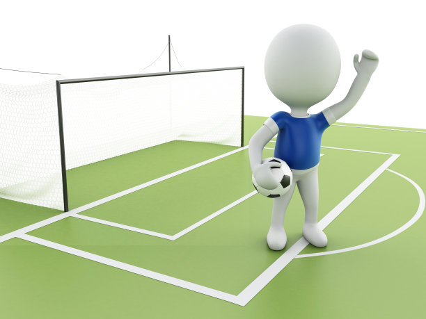 3d足球场和白人图片下载