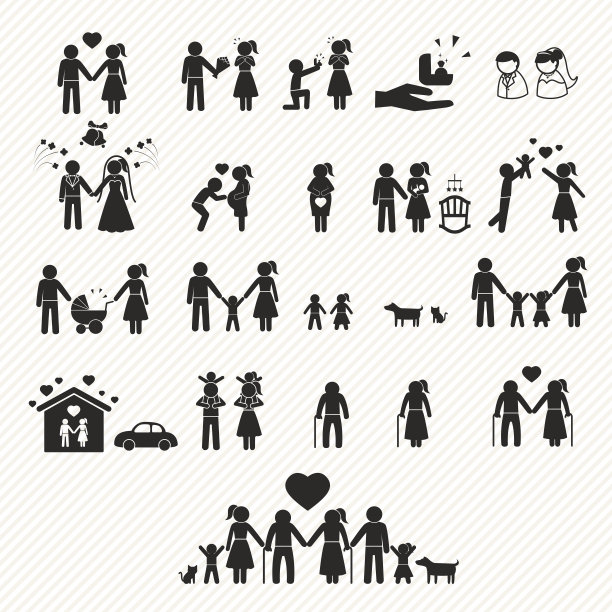家庭的图标集。插图eps10图片下载