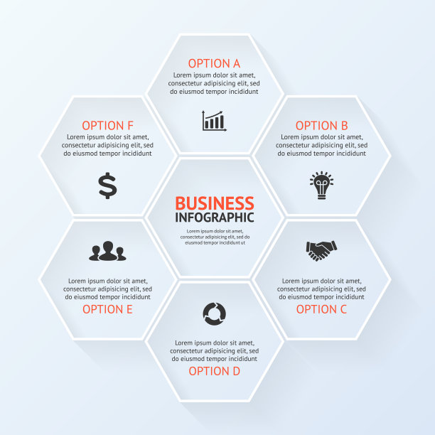 圈信息图，图表，展示6个选项图片下载