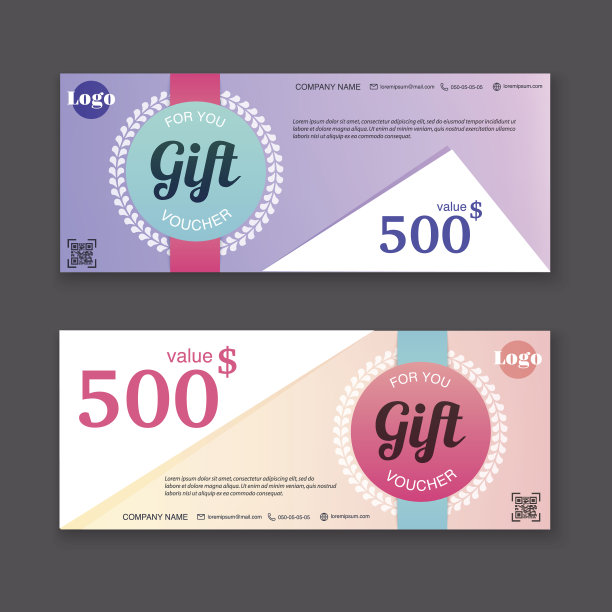 彩绘礼券模板，礼券。B图片下载
