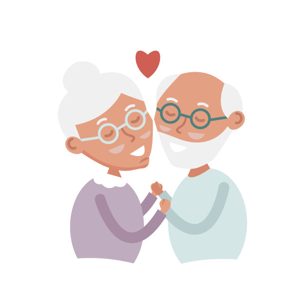 幸福的老夫妻在一起。可爱的老年情侣相爱。图片下载