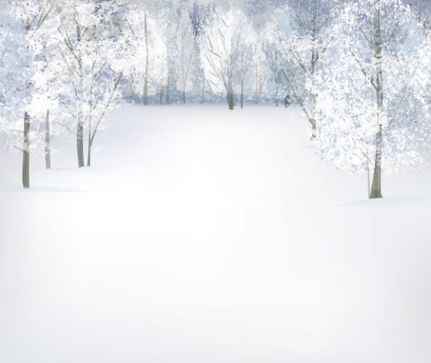 矢量冬季雪景观。图片下载