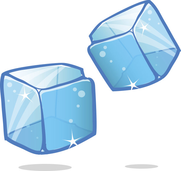 冰块和融化的冰块矢量集图片下载