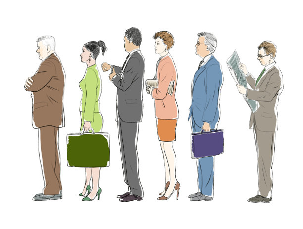 排队的商人图片下载