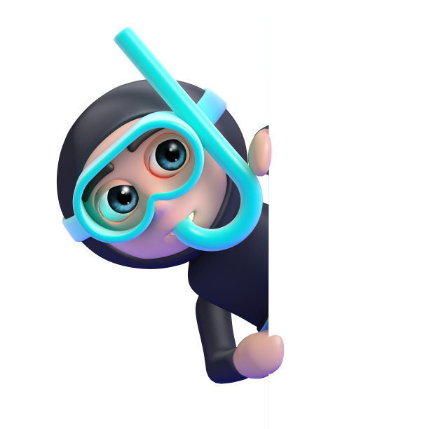 3d浮潜潜水员周围的空白空间图片下载