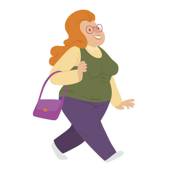 快乐的红头发超重女人图片下载