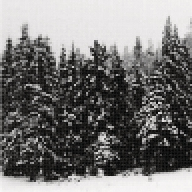 冬季松林，山水自然。复古设计模板。图片下载