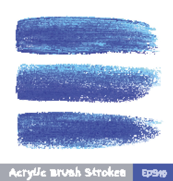 彩色水彩画笔在画布上的笔触图片下载