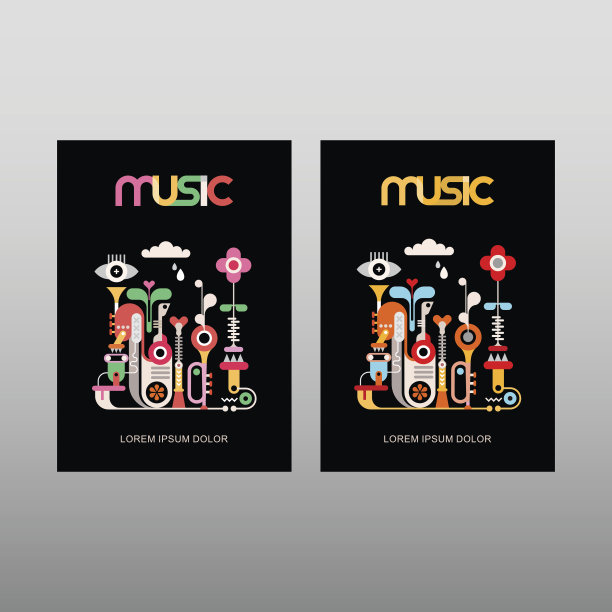 音乐矢量海报模板素材图片