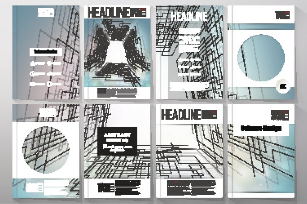 一套业务模板的小册子，传单或小册子。摘要图片下载