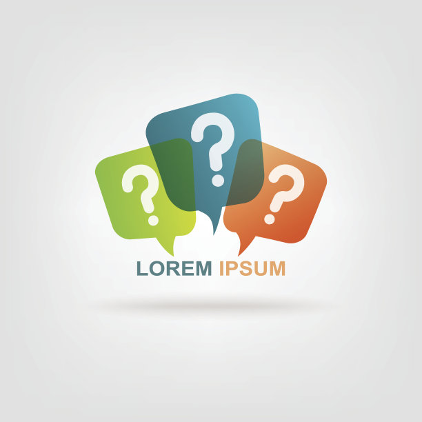 彩色短信带问号符号素材图片