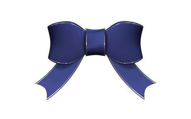 逼真的精美蓝色蝴蝶结图片下载