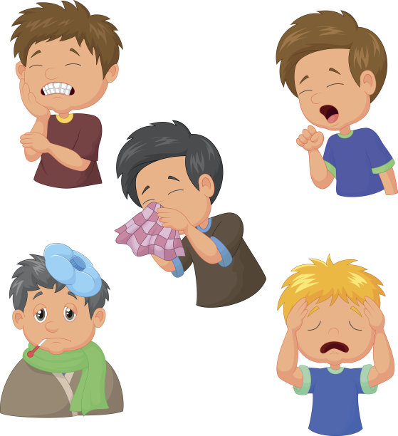 男孩生病卡通集图片下载