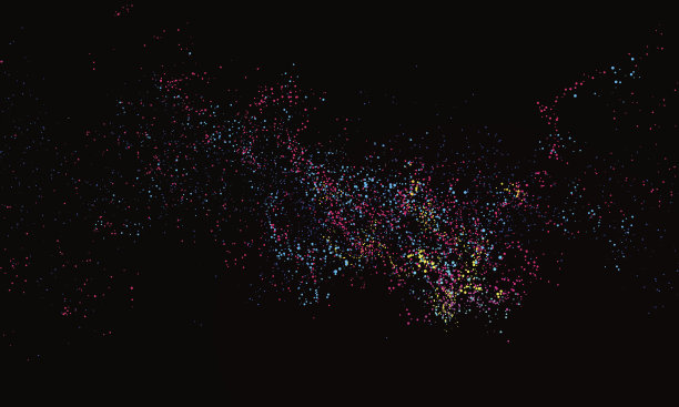 彩色的粒子，抽象的图形。图片下载