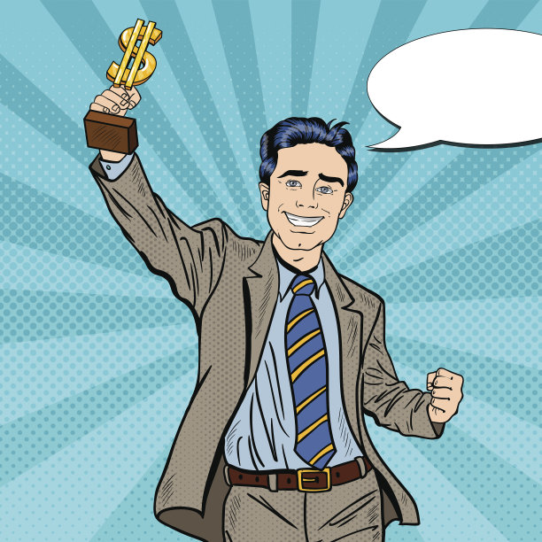 波普艺术商人与黄金优胜者杯素材图片