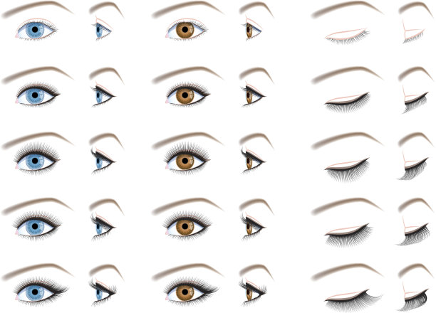 睫毛加长，假睫毛类型图片下载