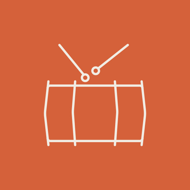 鼓与棍棒线图标图片下载