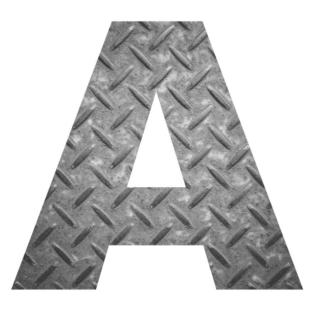 英文字母带金属纹理照片孤立图片下载