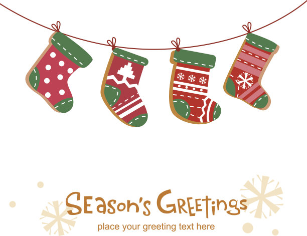 圣诞袜，贺卡图片下载