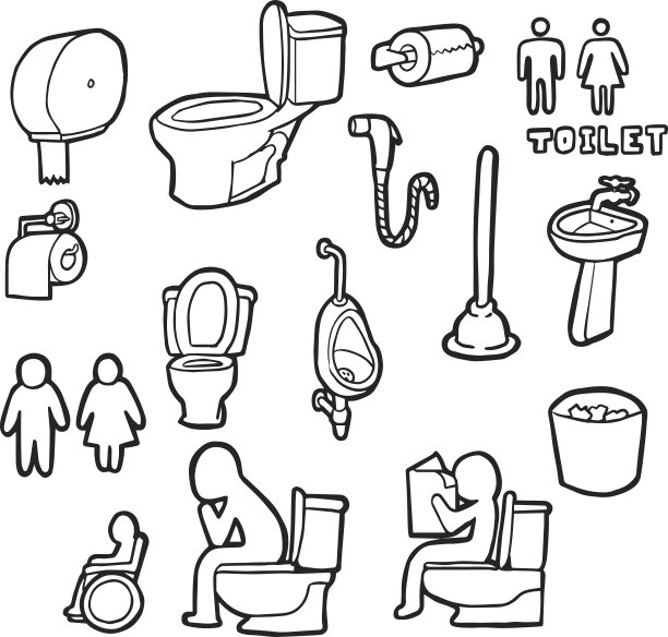 厕所图标的向量集图片下载