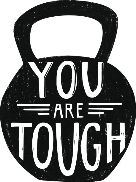 矢量插图与哑铃和短语你是强硬的图片下载