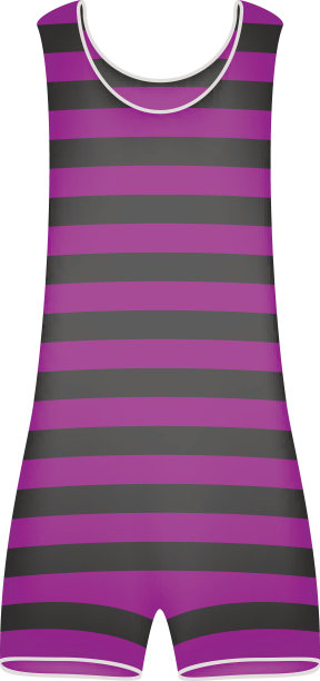 条纹复古泳衣在紫色和黑色的设计图片下载