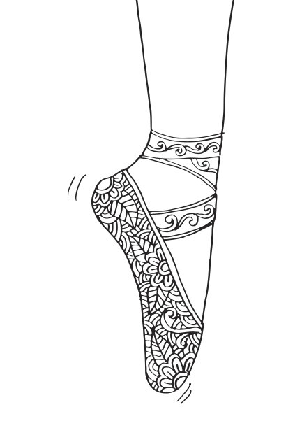 腿和鞋子的一个年轻的芭蕾舞女插图，手绘图片下载