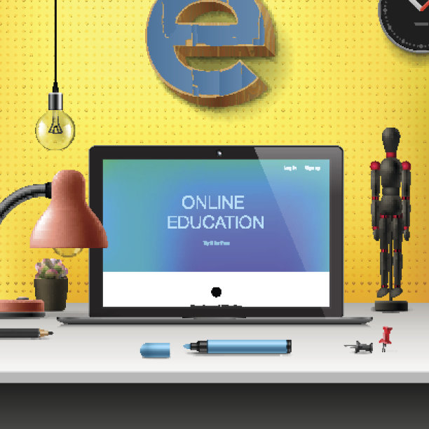 在线学习概念，工作空间用电脑图片下载