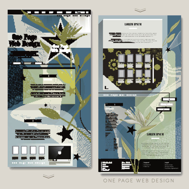 时髦的一页网站模板设计图片下载