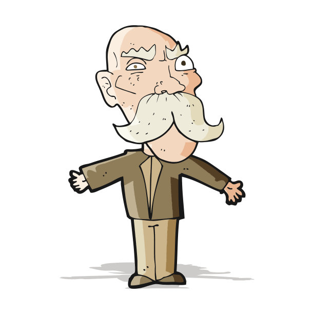 卡通愤怒老人图片下载