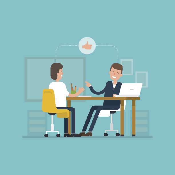 矢量概念面试的候选人在平坦的风格。素材图片