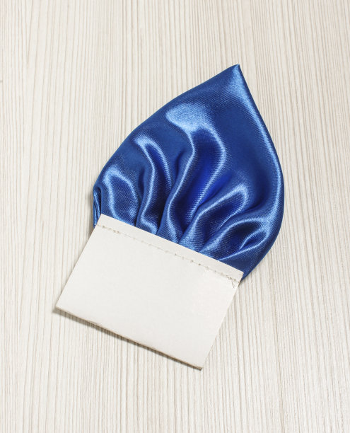 蓝色口袋方巾男套装图片下载