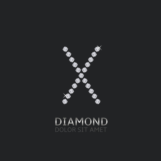 字母X与宝石图片下载