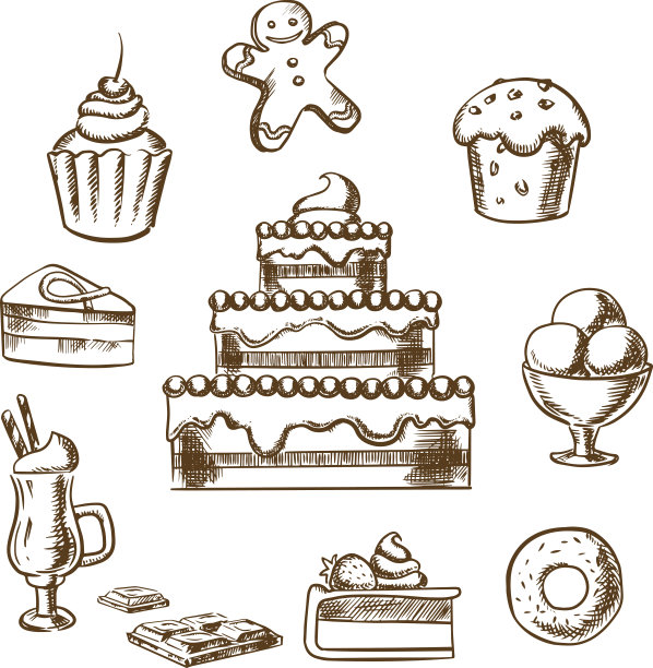 甜点的图标与蛋糕和糕点图片下载
