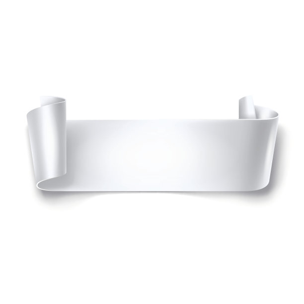 白色详细的曲线丝带孤立在白色背景上。图片下载