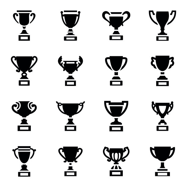 向量奖杯图标集图片下载