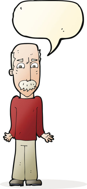 卡通爸爸耸耸肩，说话冒泡图片下载