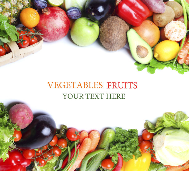 新鲜蔬菜水果孤立白色背景图片下载