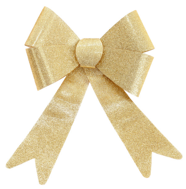 闪闪发光的金色礼物弓或圣诞装饰图片下载