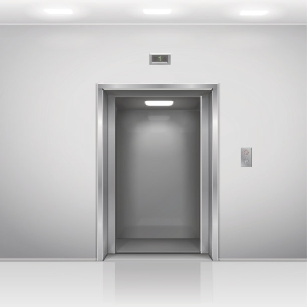 向量现实开放铬金属办公大楼电梯图片下载